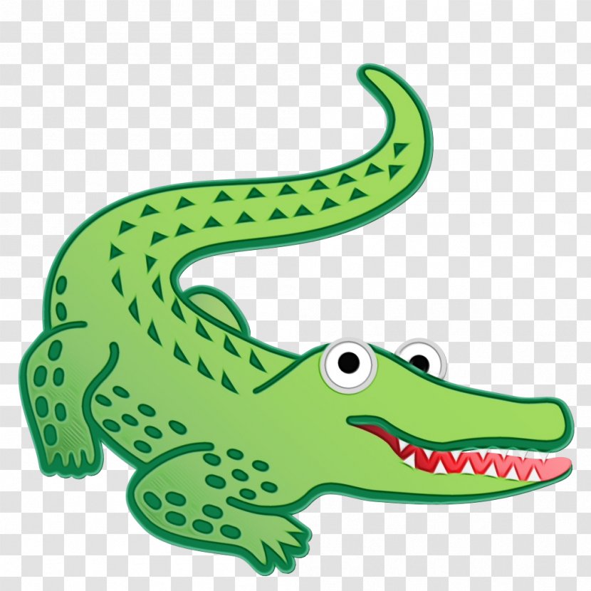 Alligator Cartoon - Green - American Saltwater Crocodile Transparent PNG