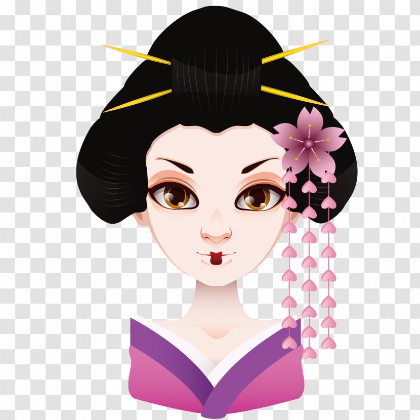 Geisha Drawing Illustration - Cartoon - Vector Japanese Transparent PNG