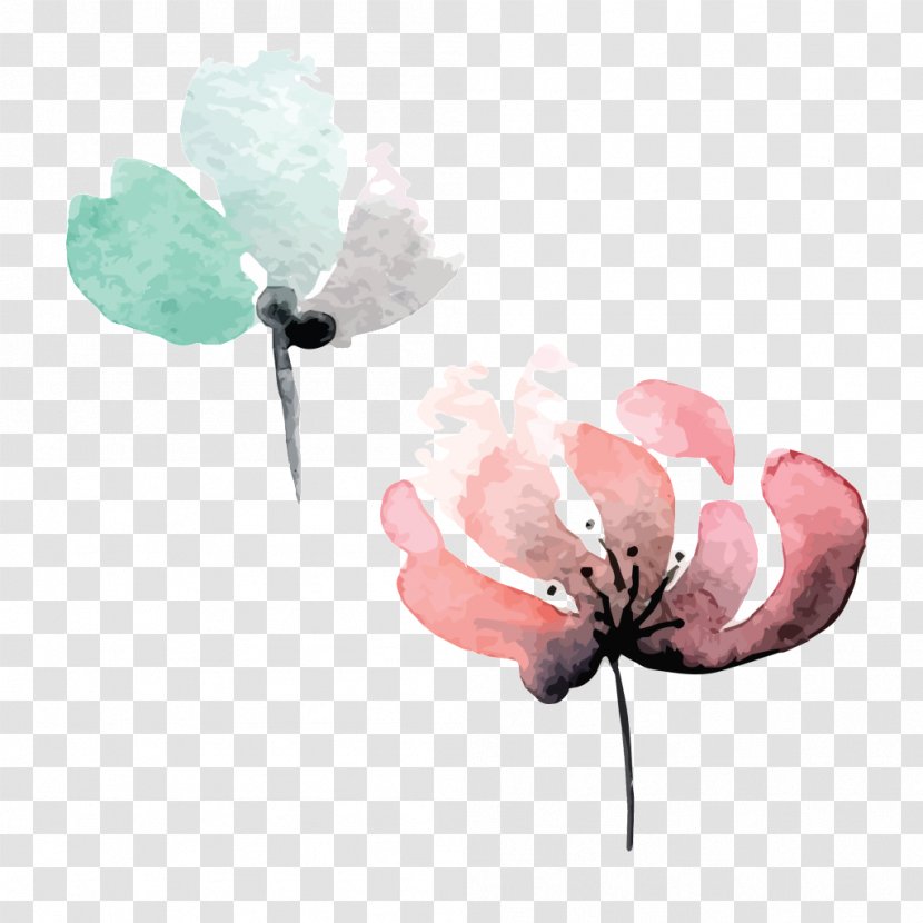Petal Watercolor Painting Flower - Cartoon - Flowers Transparent PNG
