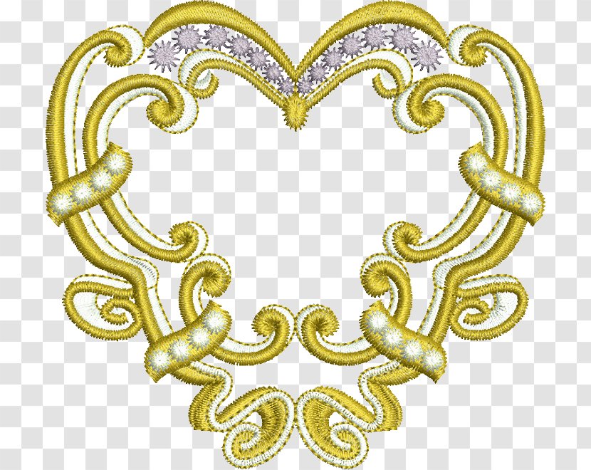 Embroider Now Machine Embroidery Pattern - Idea - Gold Heart Transparent PNG