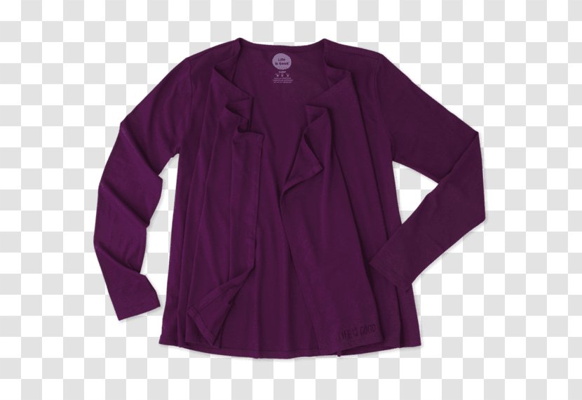 Long-sleeved T-shirt Blouse - Violet Transparent PNG