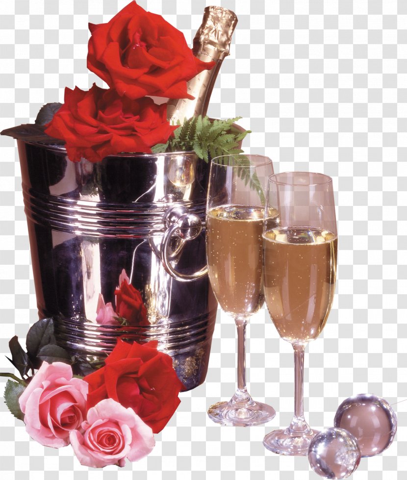 Happy Birthday To You Wish Flower Bouquet Party - Champagne Stemware Transparent PNG