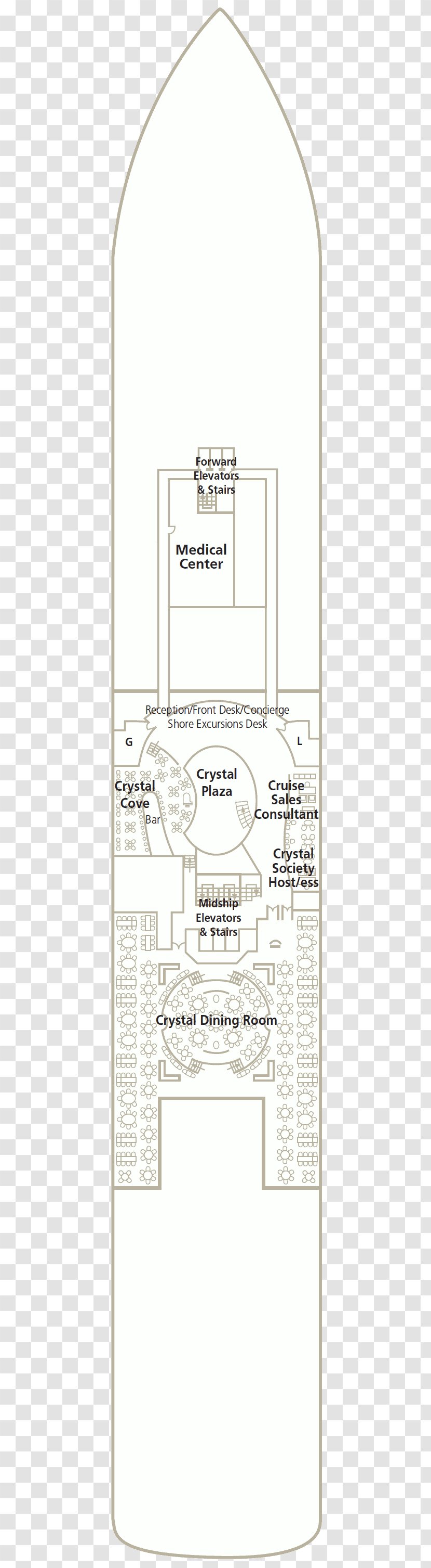 Crystal Serenity Cruise Ship Deck Floor Plan - Hospital Reception Windows Transparent PNG