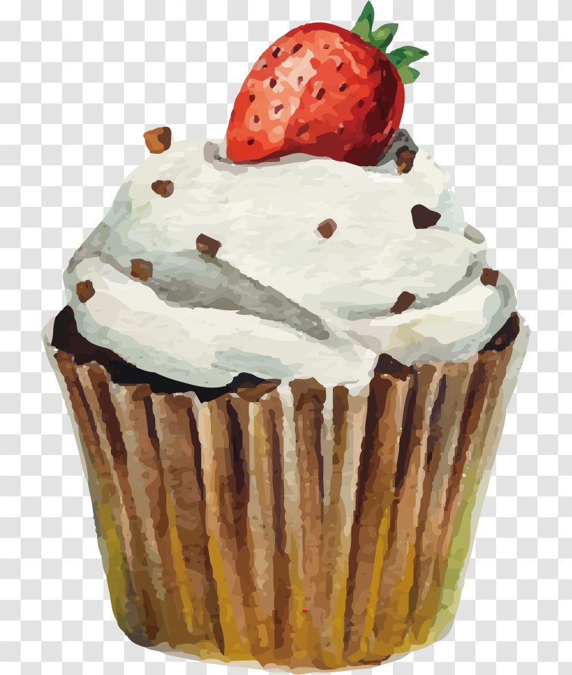 Cake: A Slice Of History Cupcake Global Fruitcake Chocolate Cake - Frozen Dessert - Vector Painted Small Strawberry Transparent PNG