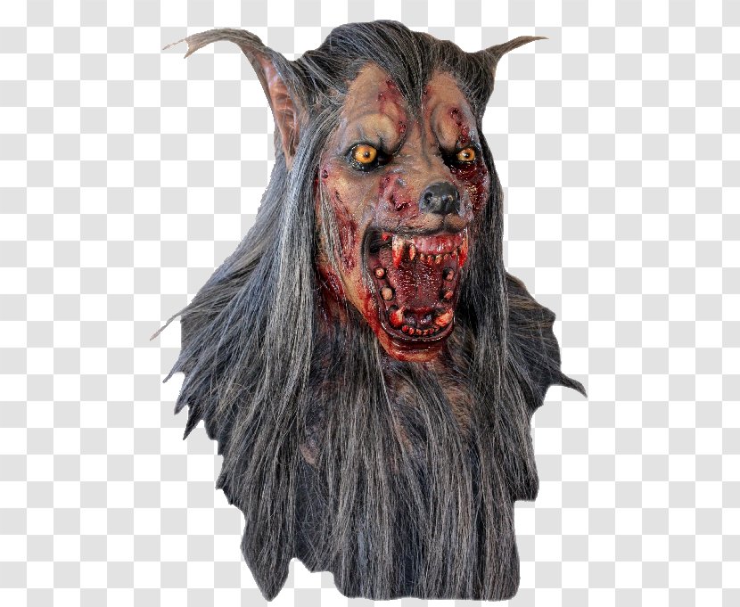 Gray Wolf Latex Mask Halloween Costume Werewolf - Monster - Terrorist Transparent PNG