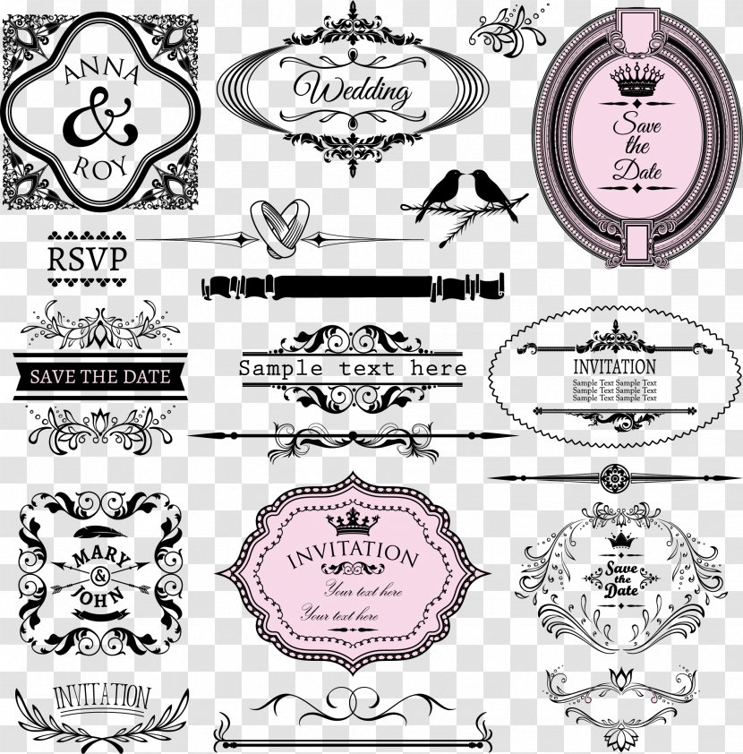 Wedding Invitation Calligraphy Marriage - Product - European Vintage Lace Invitations Transparent PNG