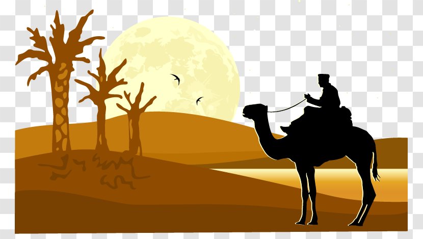 Camel Desert Silhouette Illustration - Horse Like Mammal - Hand-painted Abstract Pattern Transparent PNG