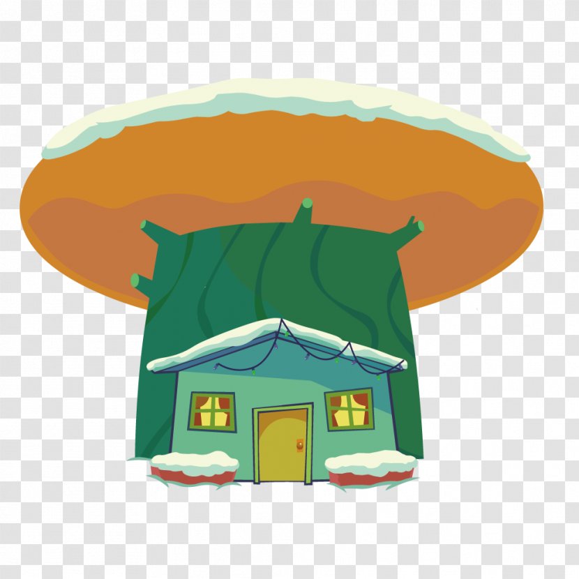 Cartoon Illustration - Clip Art - Vector Orange Mushroom Cabins Transparent PNG