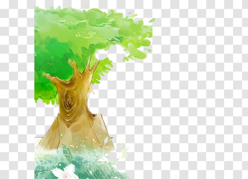 Watercolor Painting Green Poster - Fictional Character - Tree Transparent PNG