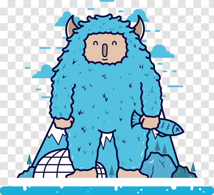 Clip Art - Fiction - Blue Monster Transparent PNG