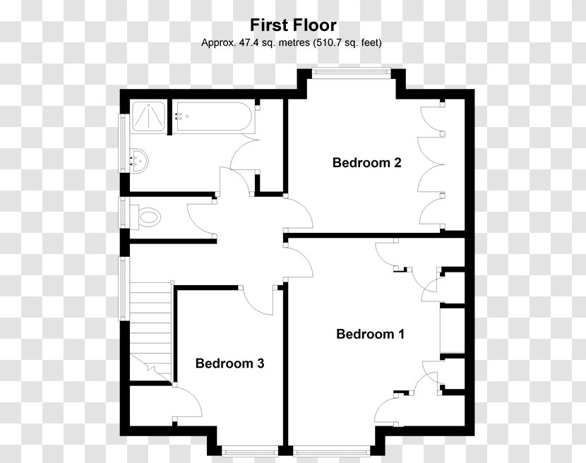 Bedroom Floor Plan Bathroom House - Parallel Transparent PNG