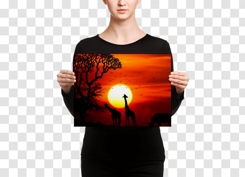 Canvas Print Gallery Wrap Stretcher Bar Oil Painting - Orange - Polaroid Wall Display Transparent PNG
