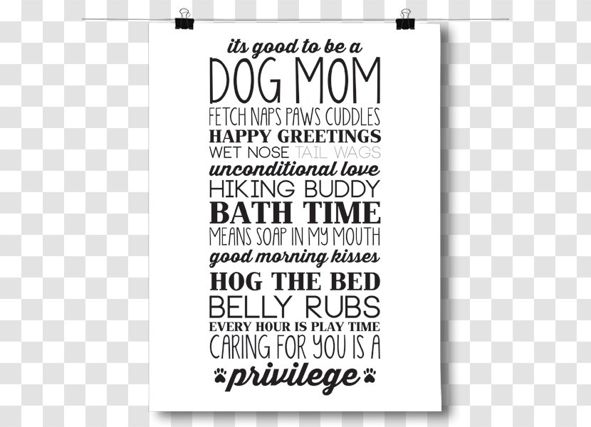 Calligraphy Poster Dog Monochrome Font - Standard Paper Size Transparent PNG