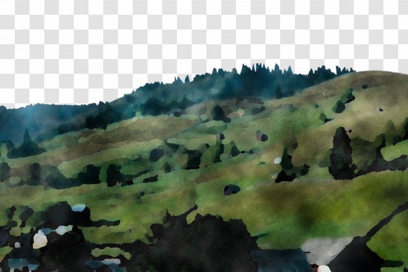 Nature Watercolor Paint Hill Wilderness Mountain - Station Landscape Transparent PNG