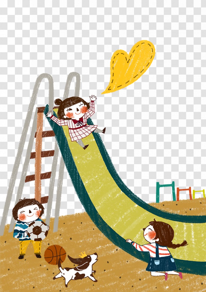 Playground Slide Cartoon - Giraffidae - Child World Free Download Transparent PNG
