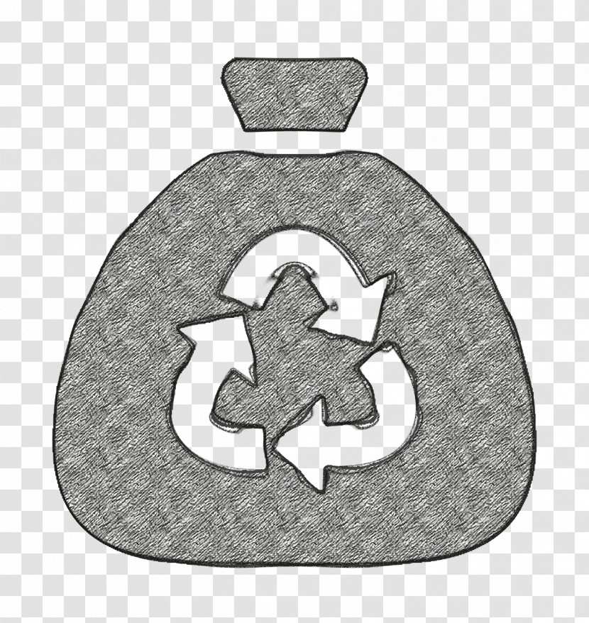 Wiping Trash Bag With Recycle Symbol Of Arrows Triangle Icon Tools And Utensils Icon Wiping Icon Transparent PNG