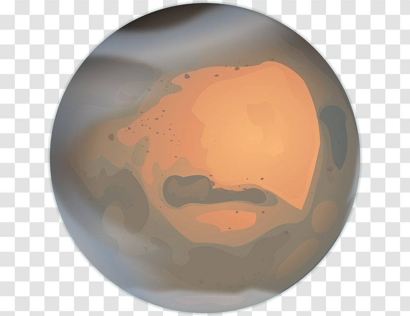 Mars Martian Clip Art - Orange - Surface Color Transparent PNG