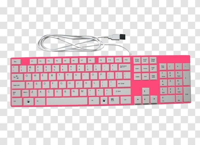 Computer Keyboard Mouse Laptop Wireless - Multimedia - Pink Transparent PNG