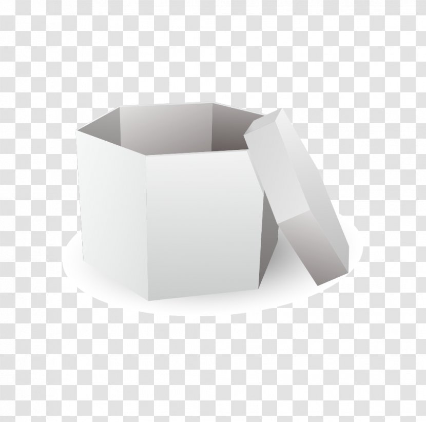 Paper Box White - Realistic Three-dimensional Vector Hexagon Transparent PNG