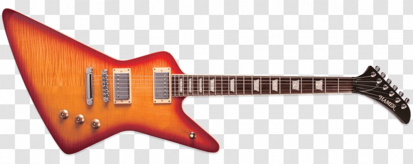 Electric Guitar Hamer Guitars Sunburst Acoustic - Gibson Les Paul Transparent PNG