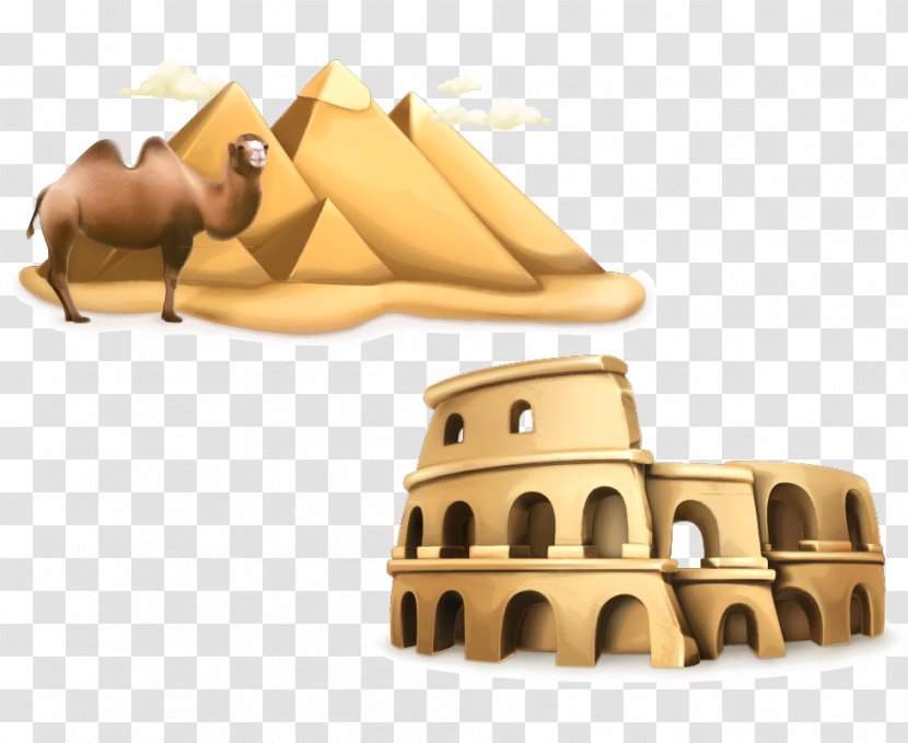 Colosseum Royalty-free Illustration - Cardboard - Camel Castle Desert Vector Material Transparent PNG