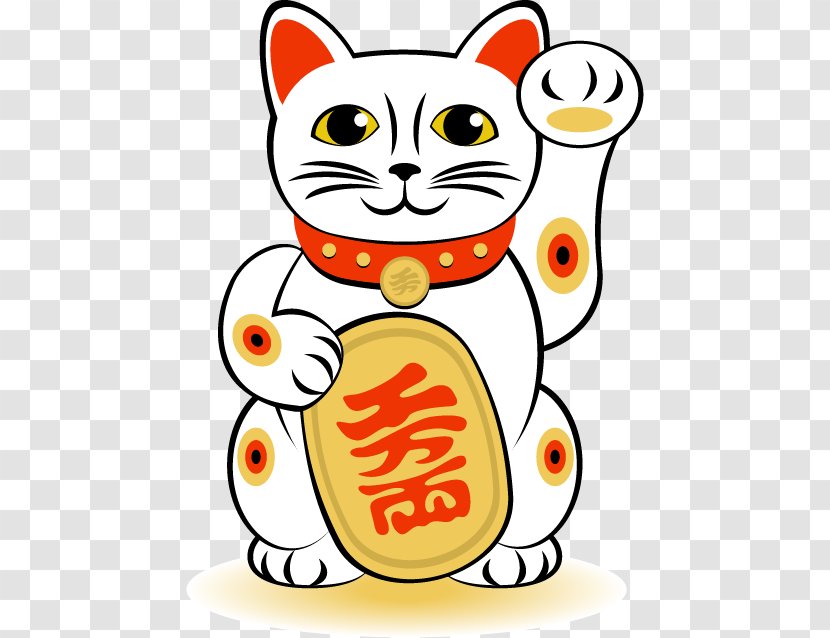 Cat Maneki-neko Luck Clip Art - Carnivoran - Vector Cute Cartoon Lucky Business Transparent PNG