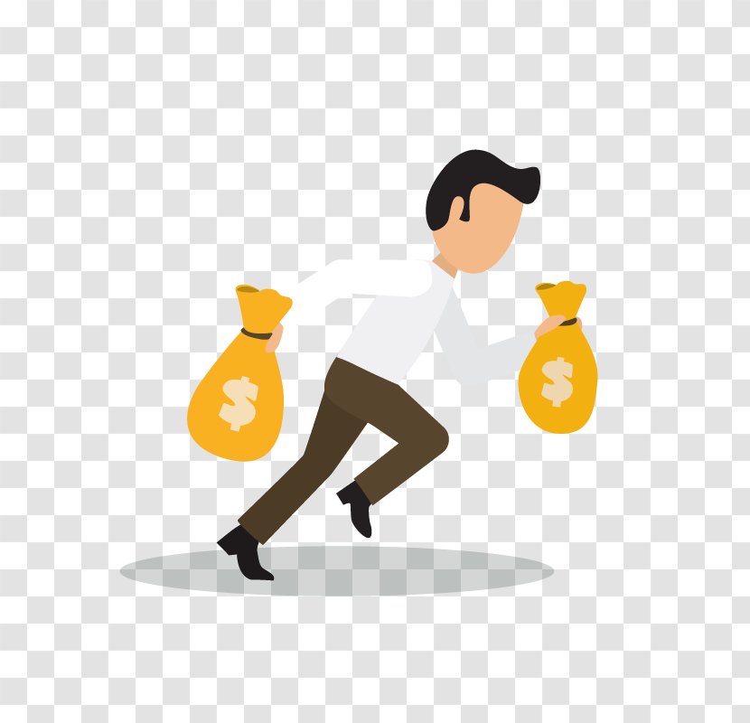 Money Bag Icon - Software - Take The Purse-run Business Man Vector Transparent PNG