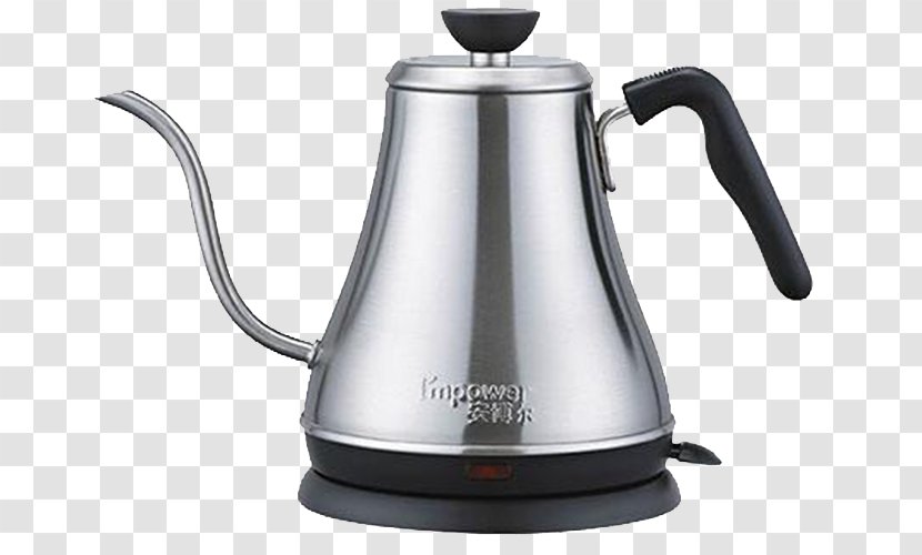 Coffee Electric Kettle Electricity Stainless Steel - Sae 304 - With Long Mouth And Transparent PNG