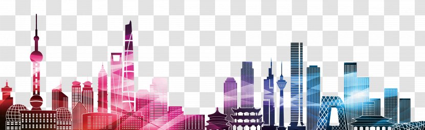 China Silhouette - Colorful City Vector Transparent PNG