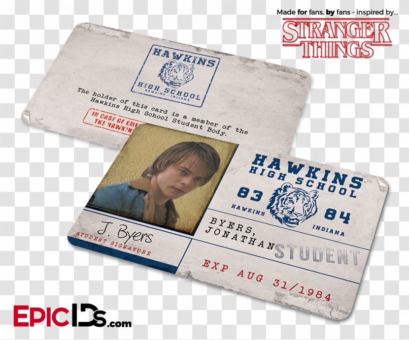 Steve Harrington Identity Document Bob Newby Student Stranger Things - Season 2Student Transparent PNG