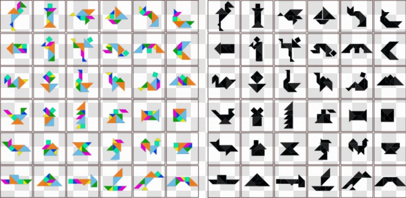 Tangram Puzzle Mathematics Worksheet - Geometry - Mathematical Pictures Transparent PNG