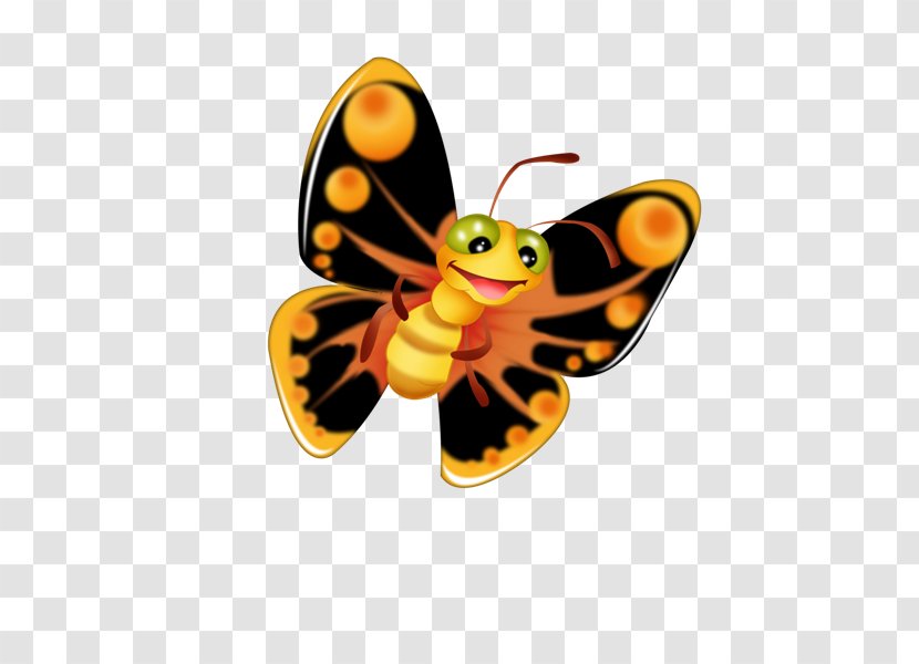 Butterfly Animation Cartoon Clip Art - Yellow Transparent PNG