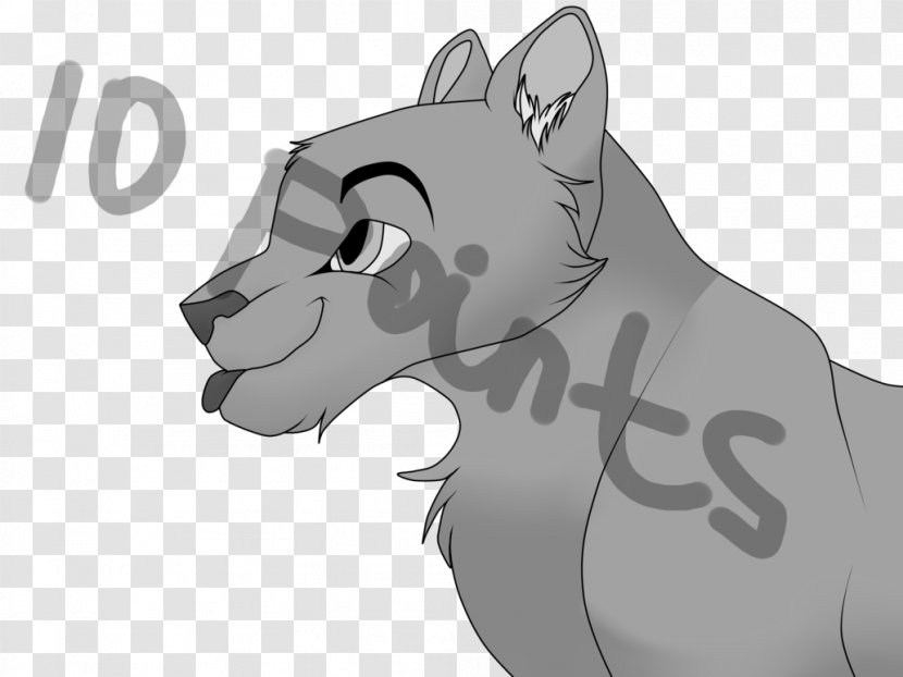 Whiskers Cat Dog Horse Snout - Black And White Transparent PNG