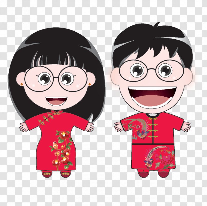 Wedding Marriage Bridegroom - Cartoon - Bride And Groom Transparent PNG