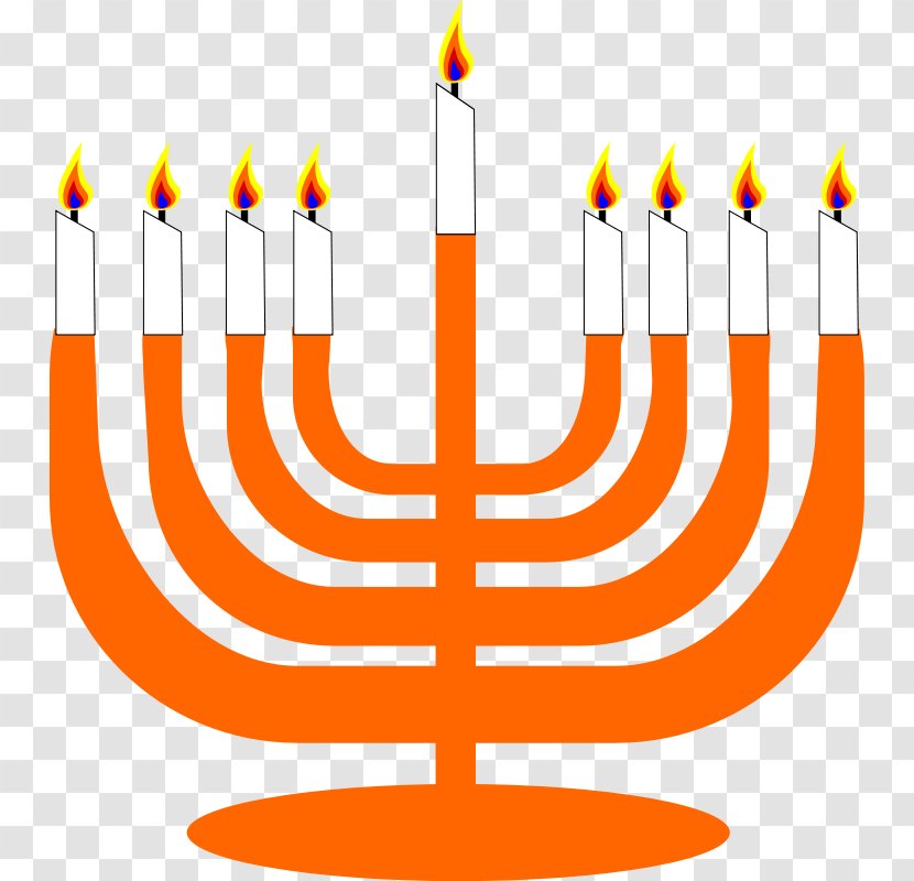 Menorah Judaism Hanukkah Clip Art - Orange - Clipart Transparent PNG