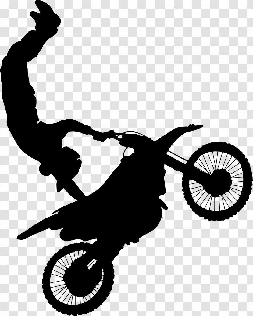 Motorcycle Stunt Riding Motocross Clip Art - Monochrome Photography Transparent PNG