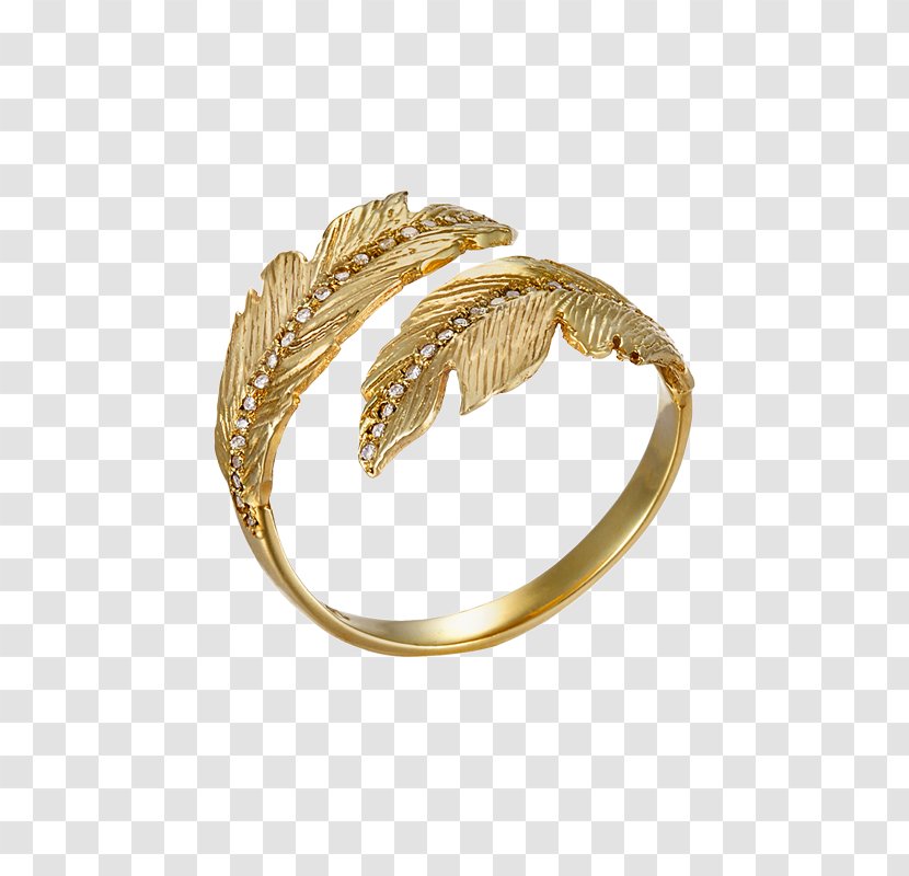 Gold Silver Bangle - Diamond - Golden Feathers Transparent PNG