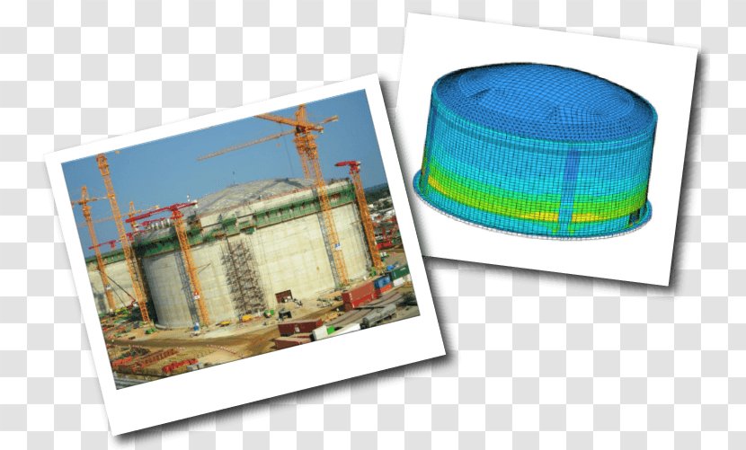 LNG Storage Tank Prestressed Concrete Water DIANA FEA - Finite Element Method Transparent PNG