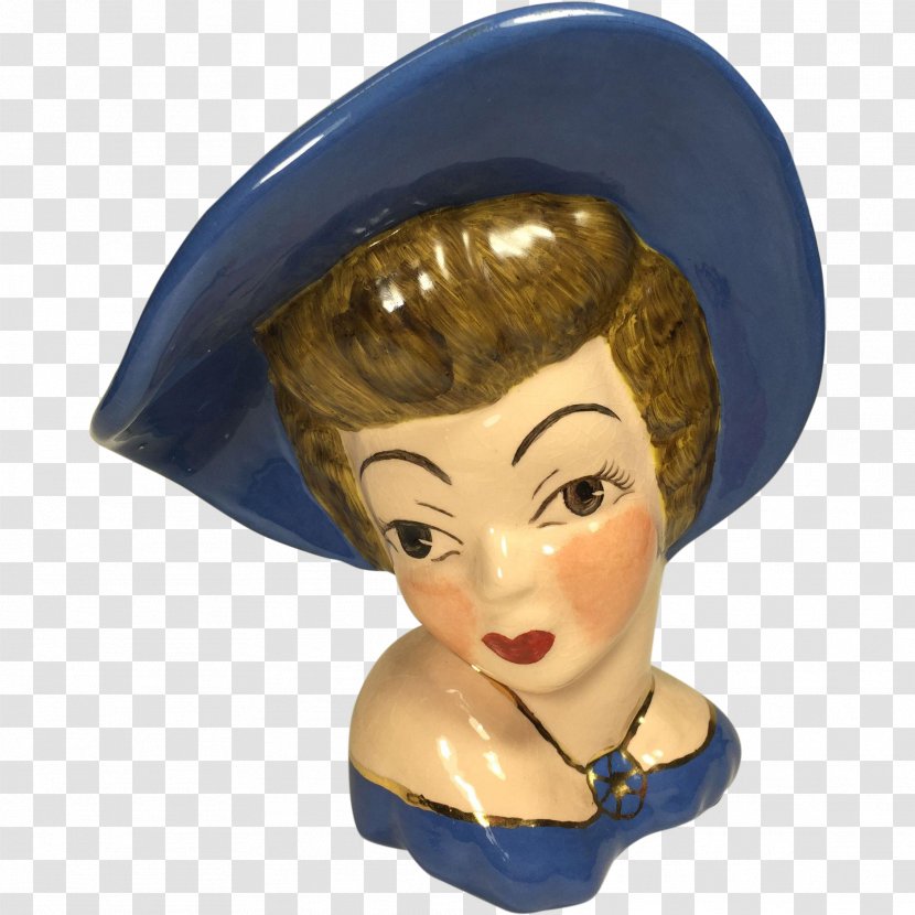 1950s Antique Figurine Collectable Headgear - Ceramic - Vase Transparent PNG