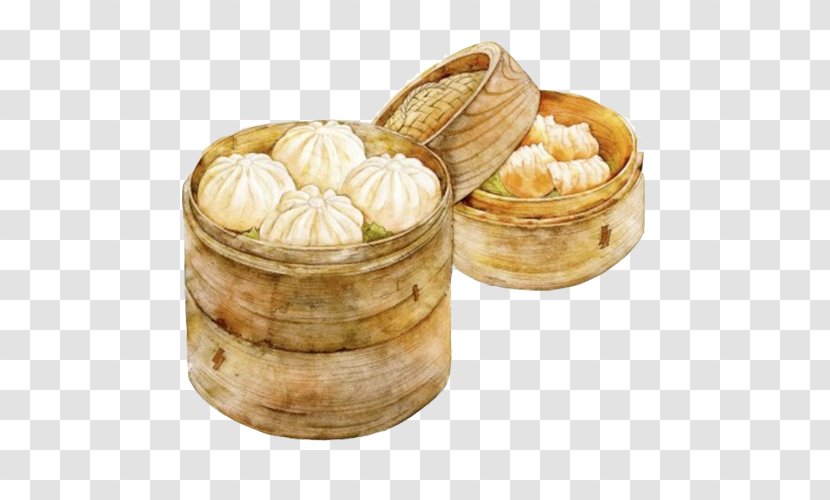 Baozi Xiaolongbao Jiaozi Bamboo Steamer Breakfast - Vegetarian Food - Bun Hand Painting Material Picture Transparent PNG