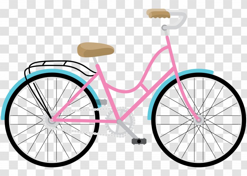 Bicycle Wish Cycling Birthday - Woman - Pink Fashion Ladies Bike Transparent PNG