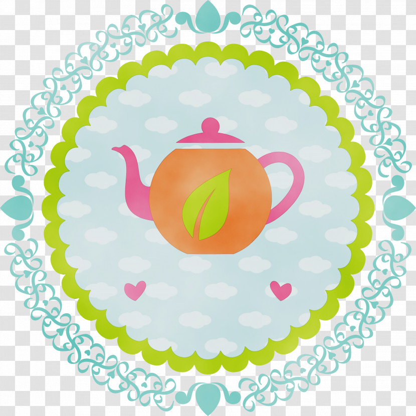 Teapot Sticker Color Text Green Transparent PNG
