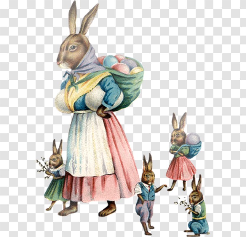 Easter Bunny Rabbit Hare Clip Art - Vintage Transparent PNG
