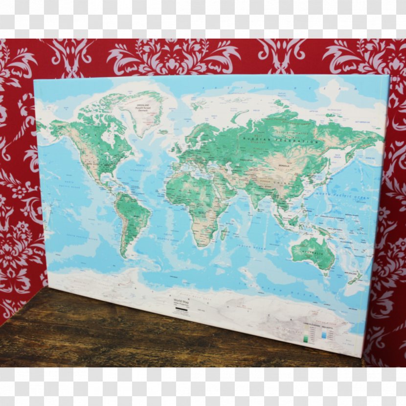 World Map Painting Picture Frames - Canvas Transparent PNG