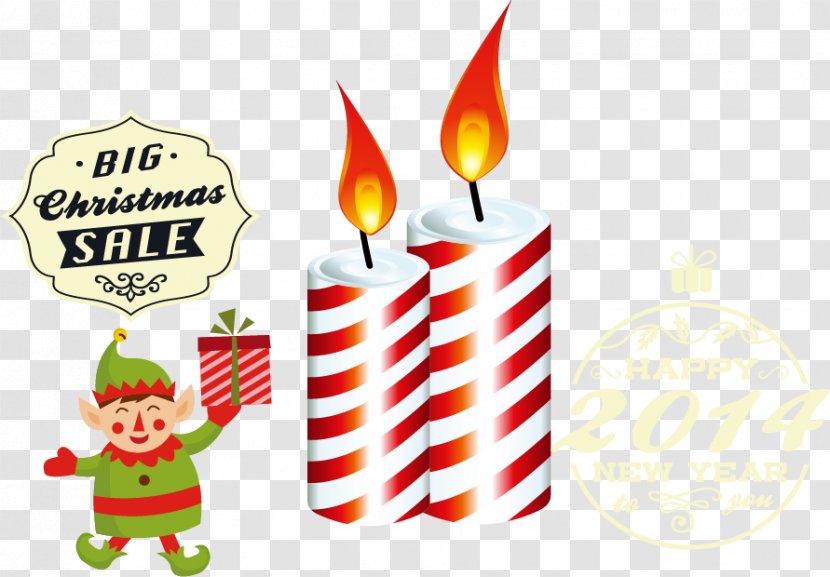 Santa Claus Christmas Candle - Candles Vector Material Transparent PNG