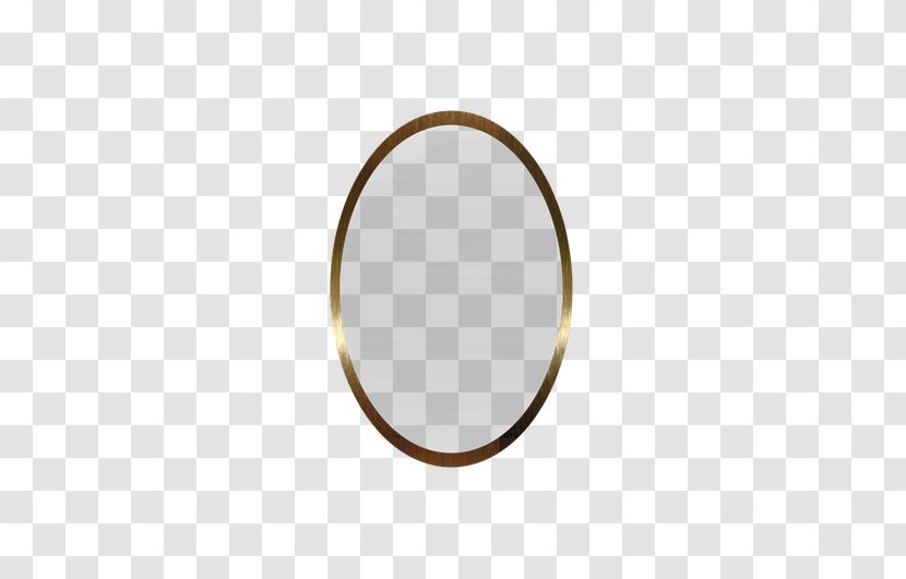Circle Pattern - Brown - Oval-shaped Metal Frame Mirror Transparent PNG