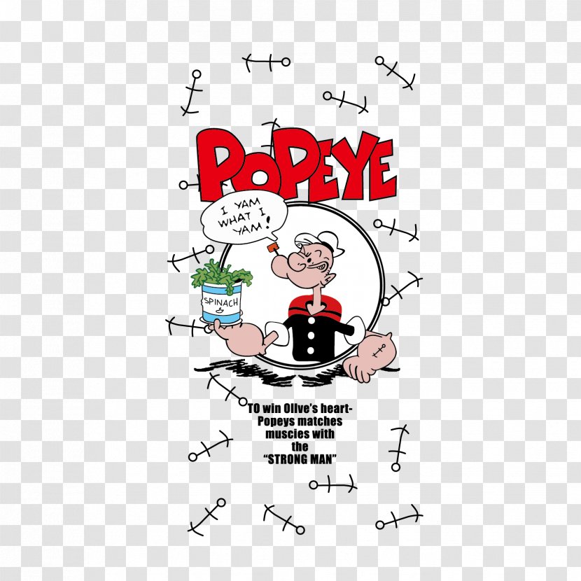 Popeye T-shirt Cartoon Betty Boop - Vector Hand-painted Fish Bones Material Transparent PNG