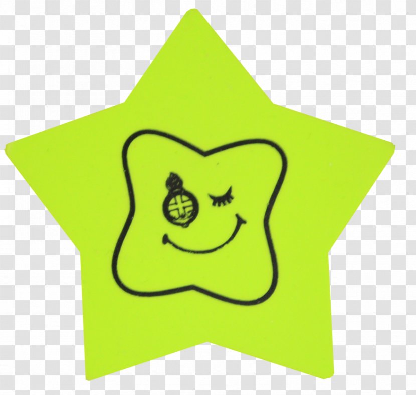 Smiley Green Cartoon Area Font - Yellow - Star Images Transparent PNG