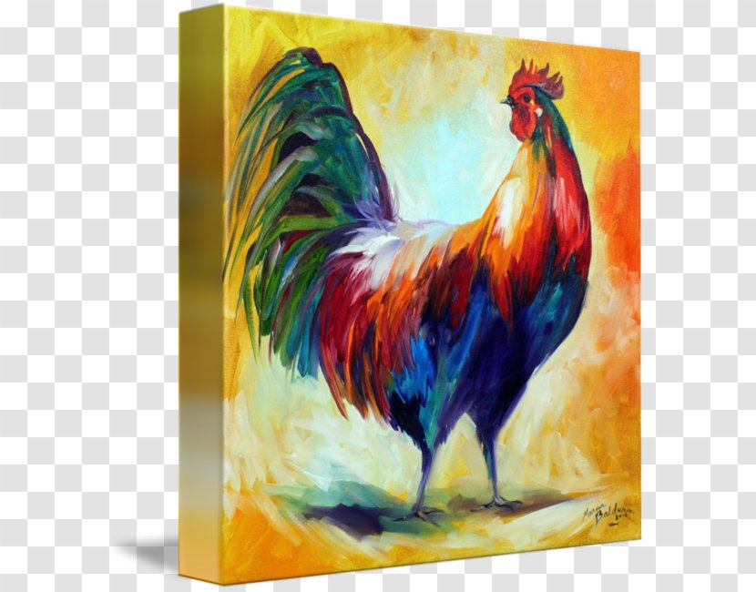 Rooster Chicken Oil Painting Acrylic Paint Transparent PNG