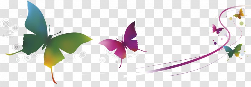 Banner - Plant - Flying Butterfly Transparent PNG